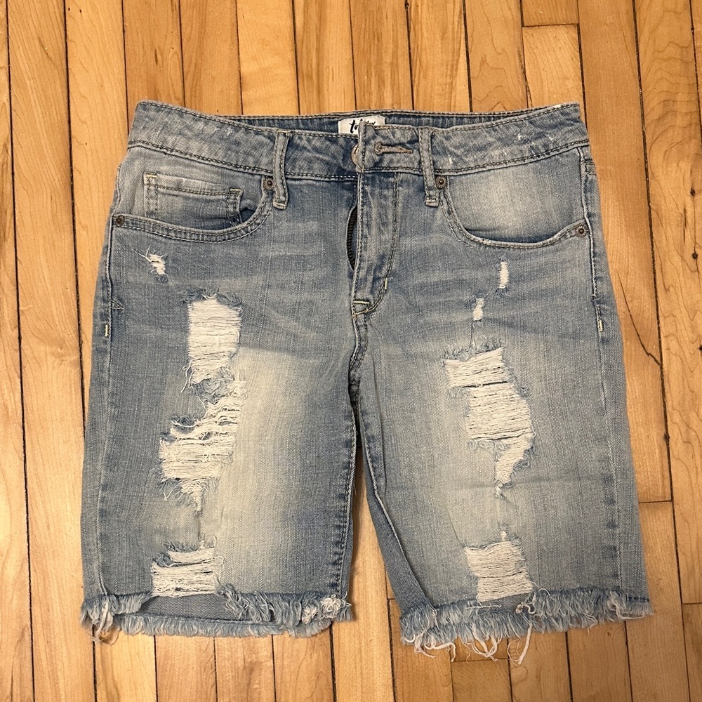 tokyo Darling Light Blue Distressed Denim Jean Shorts